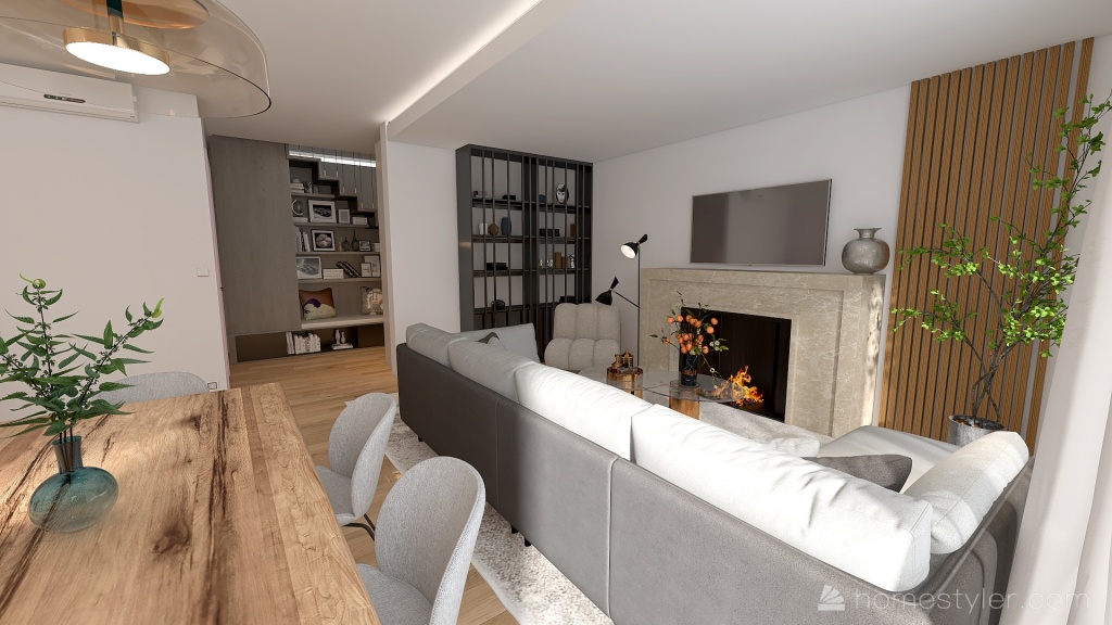 kitchen   dining   living room 3d design renderings