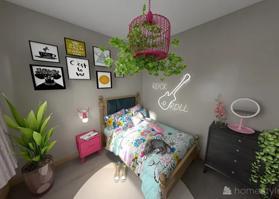 Teenager's Bedroom Design Rendering