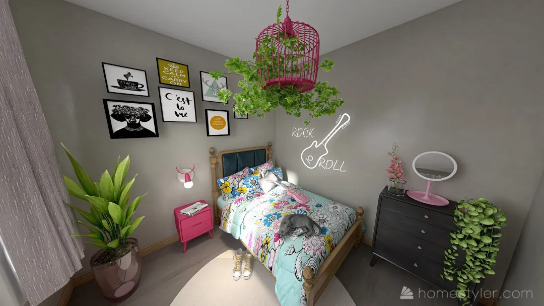 Teenager's Bedroom 3d design renderings