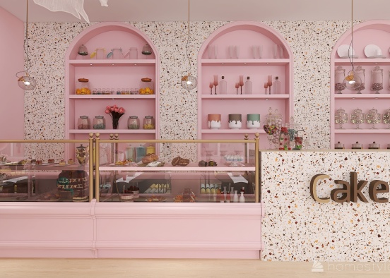 Contemporary #BakeryContest PINK CAKE SHOP Design Rendering