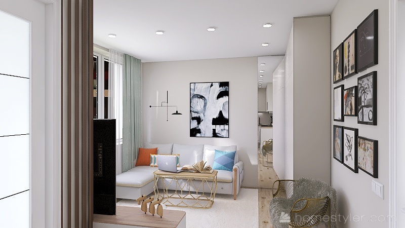 Столовая и гостиная 3d design renderings