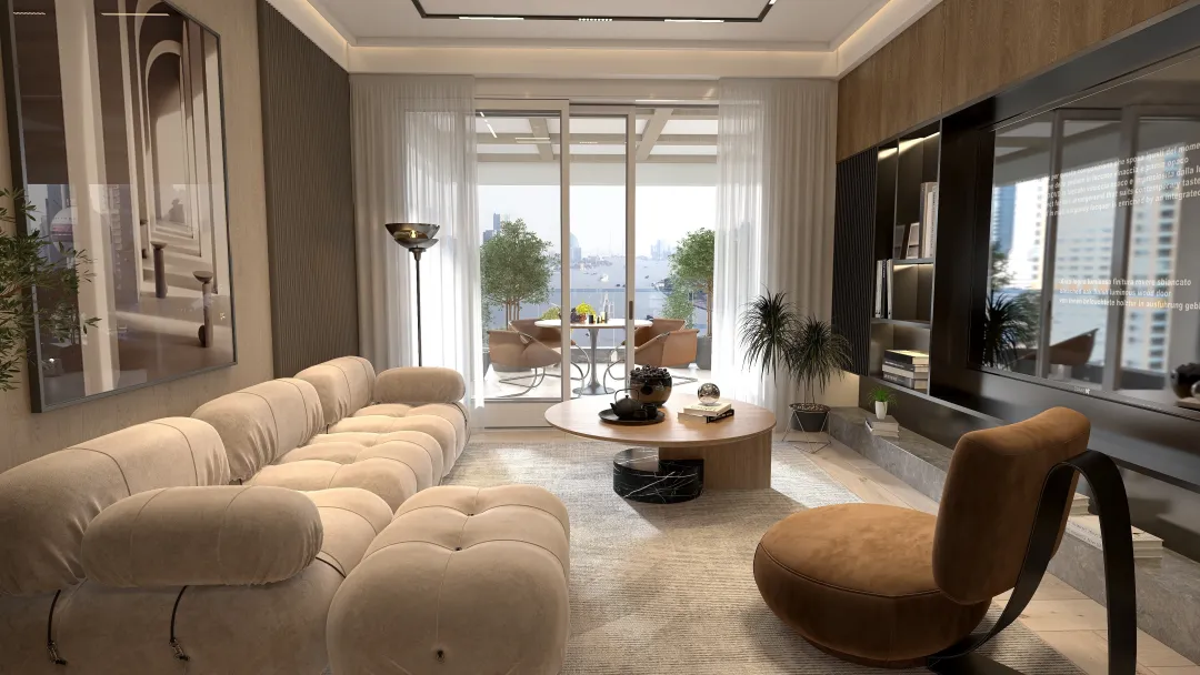 Modern Apartamento dos dormitorios 3d design renderings