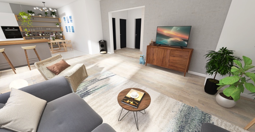 2-room apartment 3d design renderings