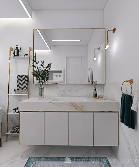 L Bathroom 3d design renderings