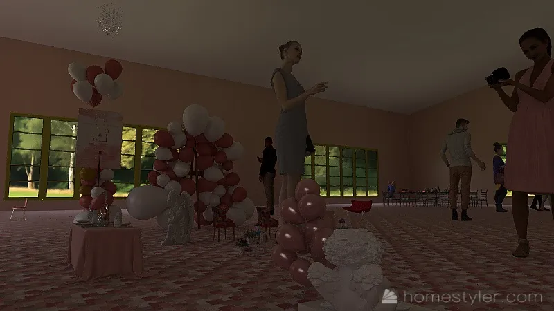 Valentine house party 3d design renderings