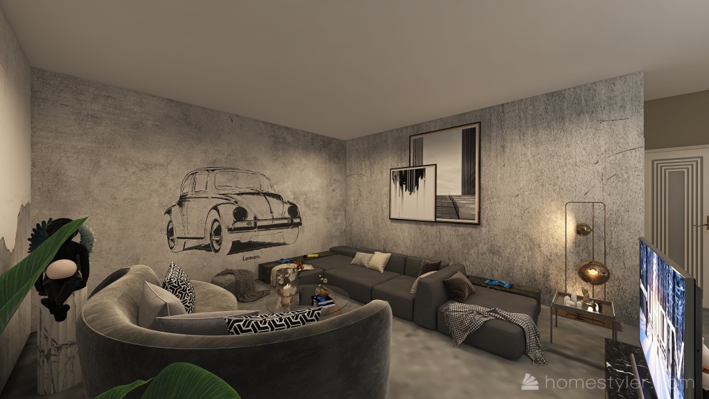 salotto 3d design renderings
