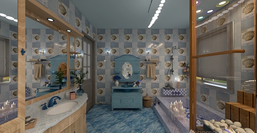 Bagno e sauna 3d design renderings