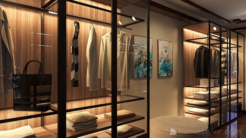 big Bedroom with blue accent 3d design renderings