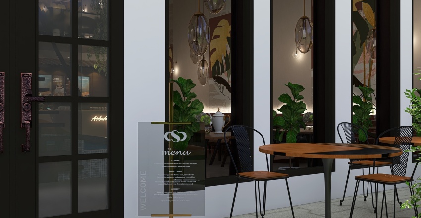Modern cafe design 3d design renderings