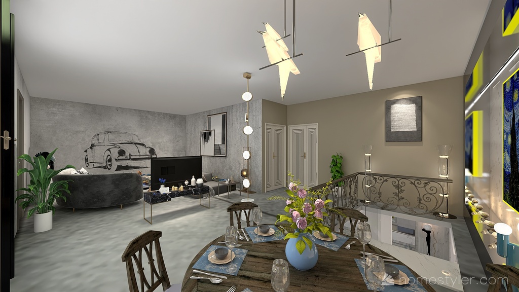 salotto 3d design renderings