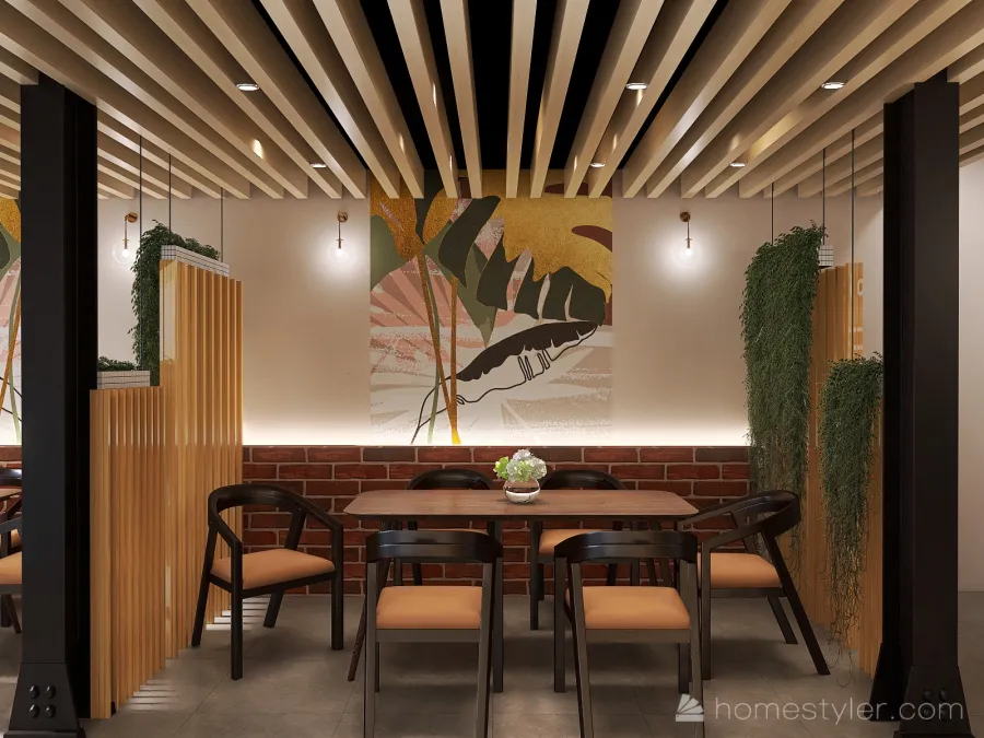 Modern cafe design 3d design renderings