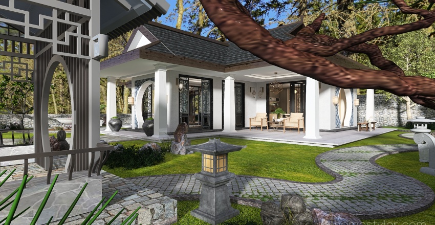 Farmhouse Garden 3d design renderings