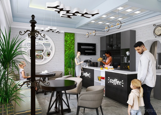 #HSDA2021Commercial- cafe ＂Aurora＂ in the old city Design Rendering