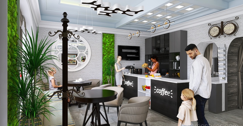 #HSDA2021Commercial- cafe ＂Aurora＂ in the old city 3d design renderings