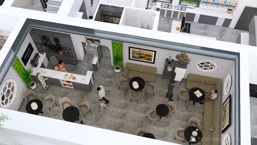 #HSDA2021Commercial- cafe ＂Aurora＂ in the old city 3d design picture 323.12