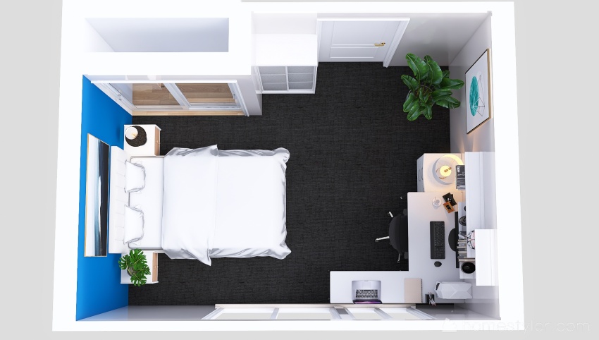 Modern Bedroom/Study 3d design picture 15.73
