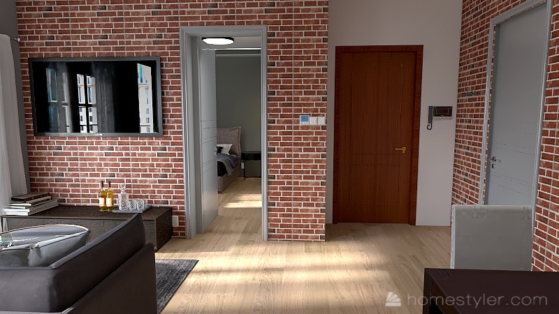 Mieszkanie dla singla 3d design renderings