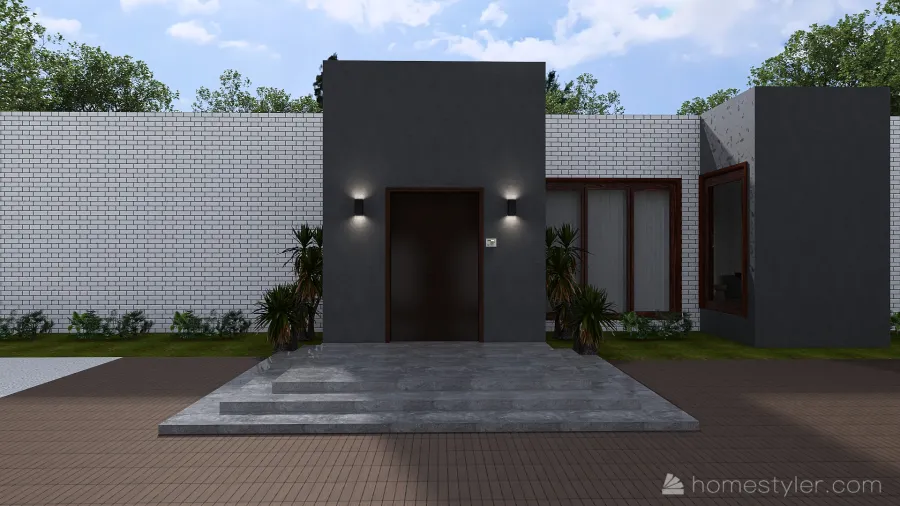 Farmhouse Courtyard 3d design renderings