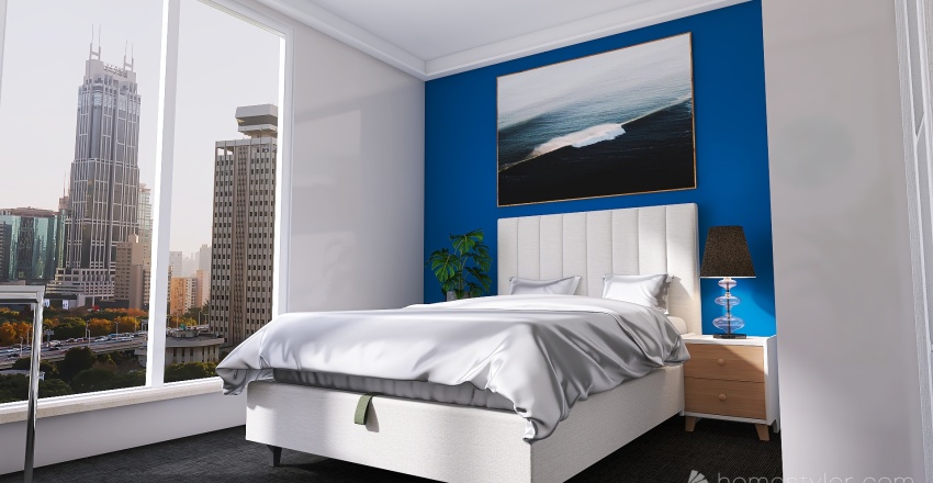 Modern Bedroom/Study 3d design renderings