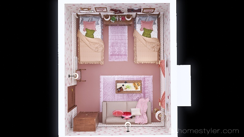 Guest bedroom (English style) 3d design picture 22.22