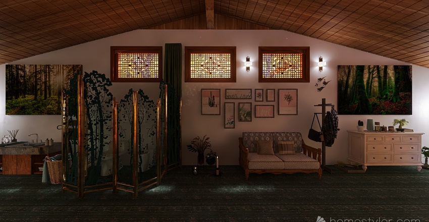 Casetta nel bosco 3d design renderings