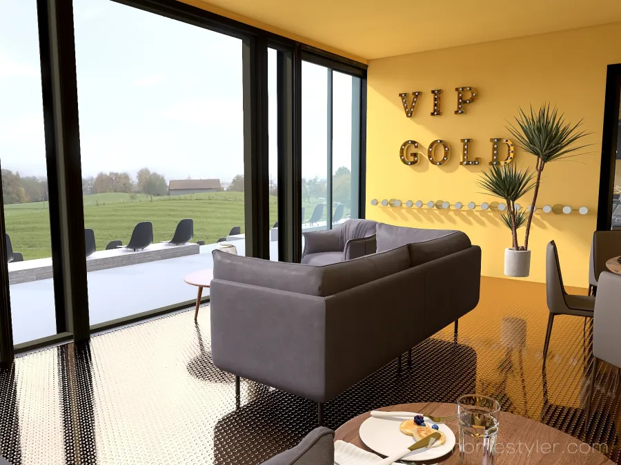 VIP sector at a football match 3d design renderings