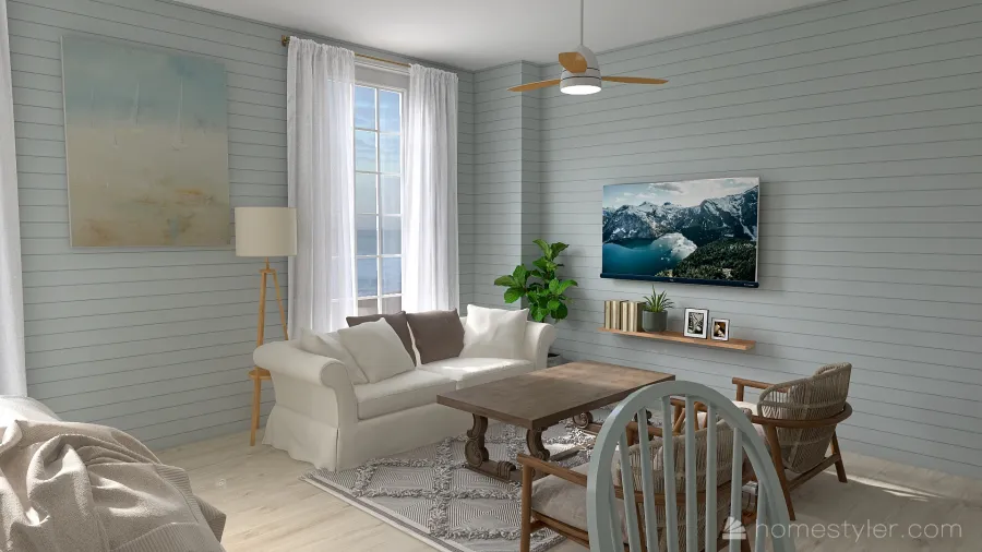 coastal studio apartment 3d design renderings