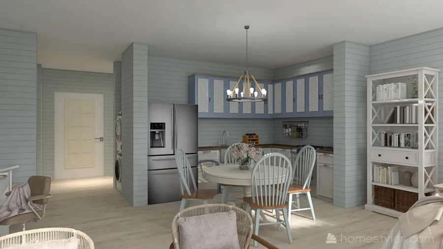coastal studio apartment 3d design renderings