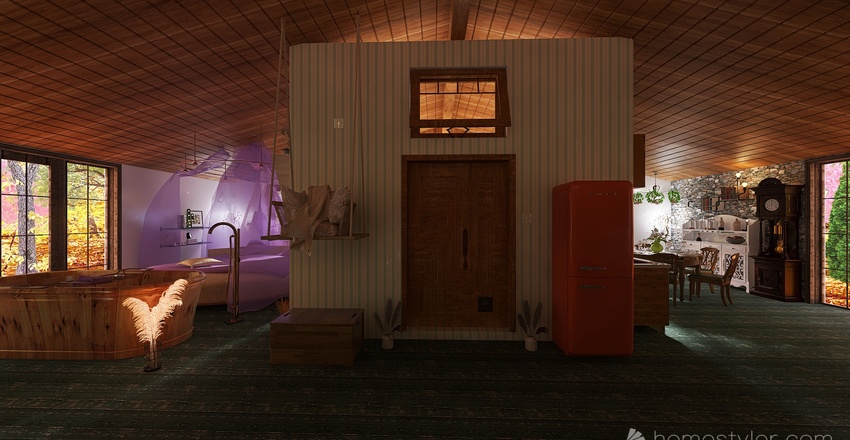 Casetta nel bosco 3d design renderings