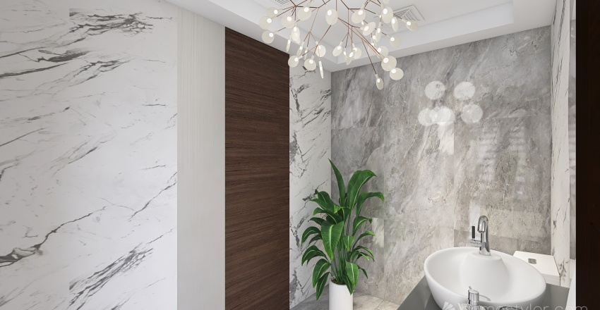 Modern Guest bath 3d design renderings