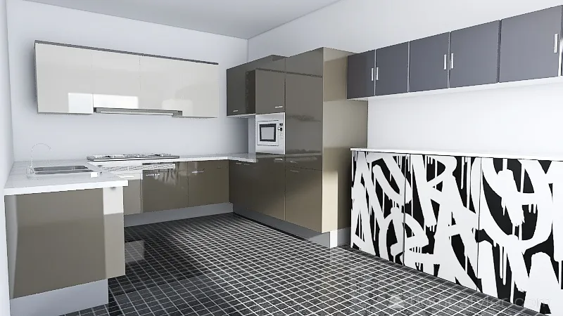 Floor Plan kitchen 3d design renderings