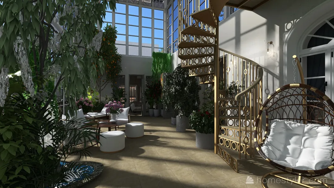 #HSDA2021Residential-House with a winter garden. 3d design renderings