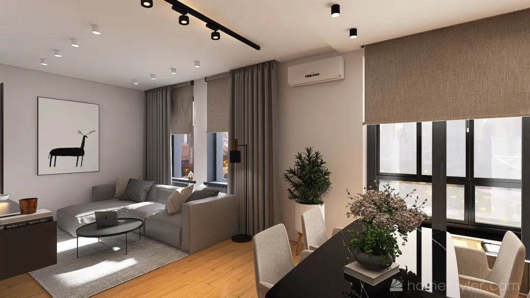 Проект 2х комнатной квартиры 3d design renderings