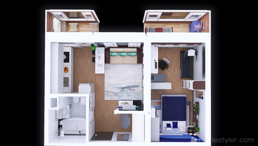 #Residential-Apartment for a man 3d design picture 45.28