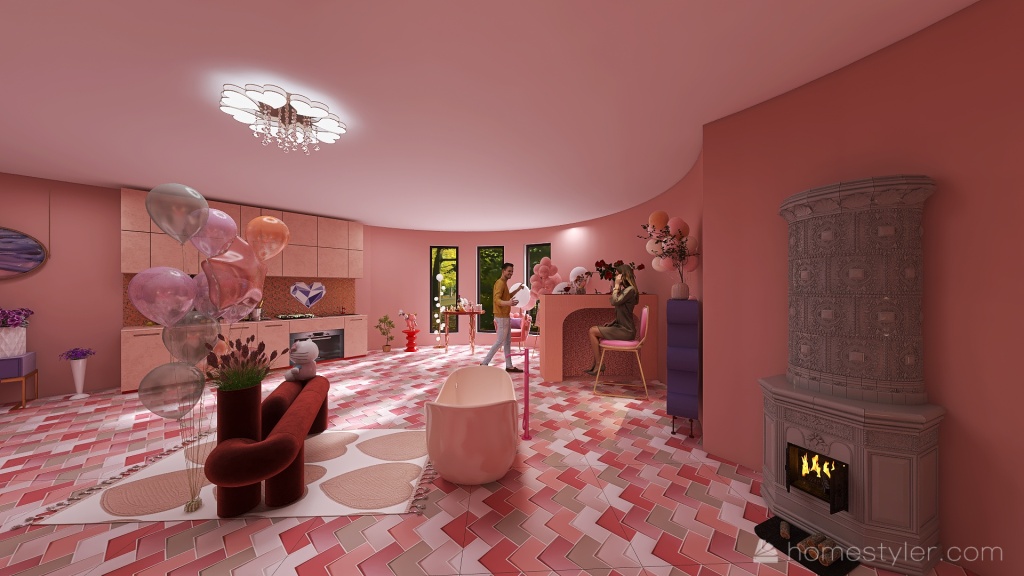 love room 3d design renderings