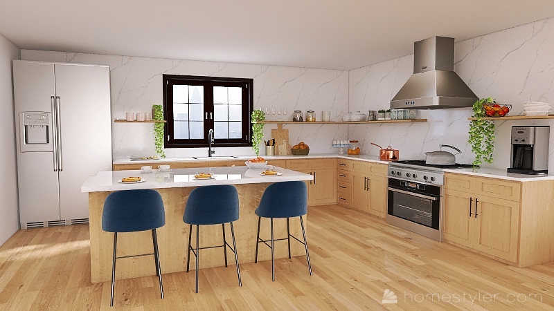 Organic Kitchen 3d design renderings