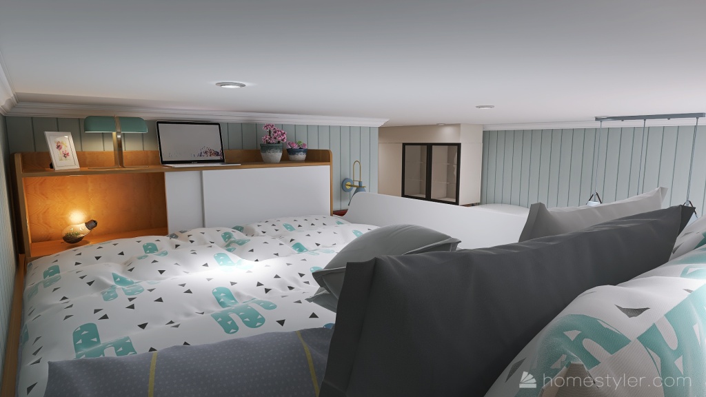 Tiny Condo Studio Apartment Unit 3d design renderings