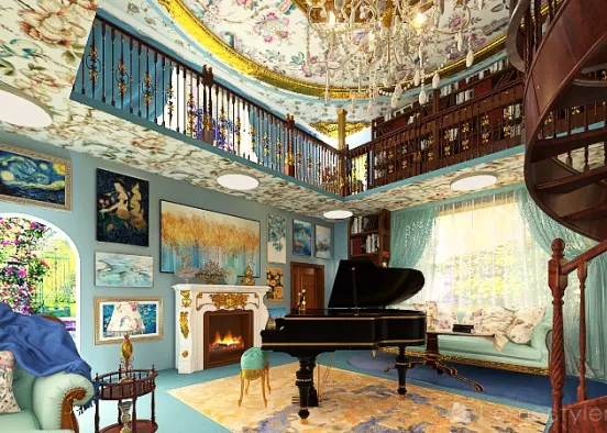 Baroque Style Secret Room Design Rendering