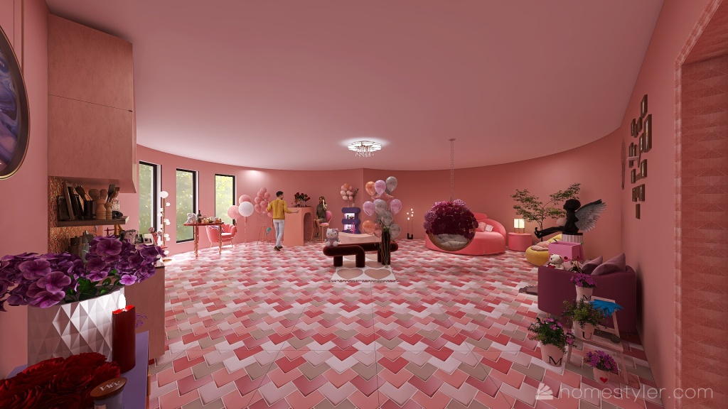 love room 3d design renderings