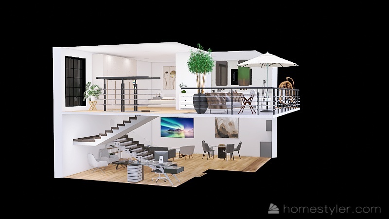 Beach house with terrace  3d design picture 127.06