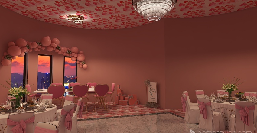 ValentineContest- Wedding Reception 3d design renderings