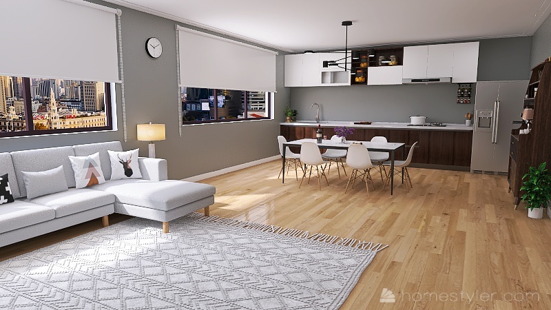Simple apartament 3d design renderings