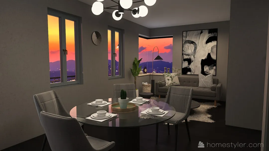 Modern Suite Apartment 3d design renderings