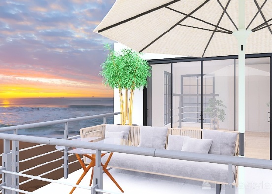Beach house with terrace  Design Rendering