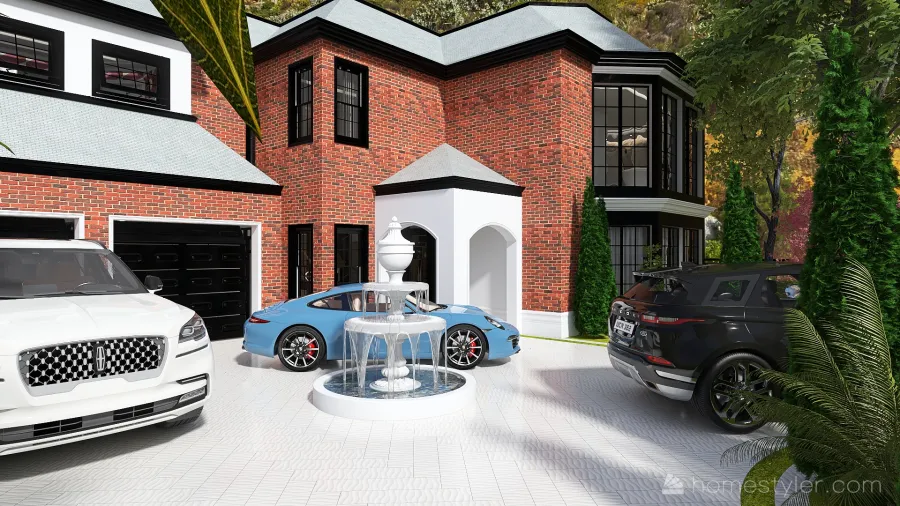 Farmhouse Bricke house 3d design renderings