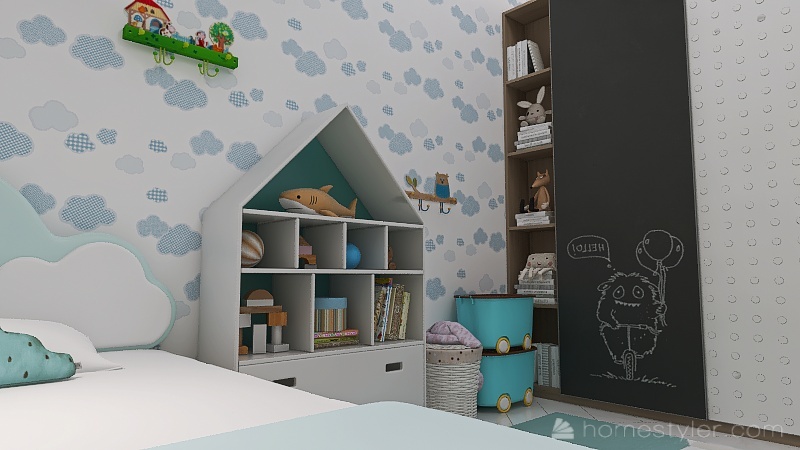 Kid bedroom 3d design renderings