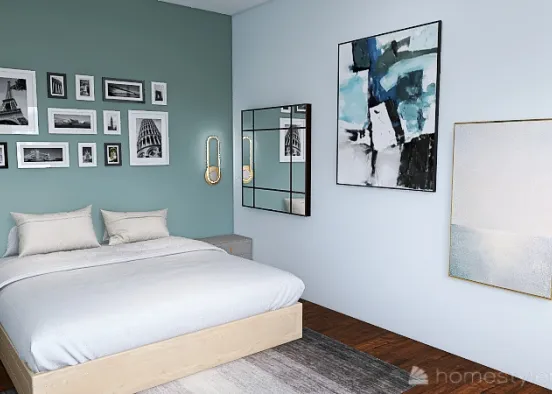 minimalist master bedroom Design Rendering