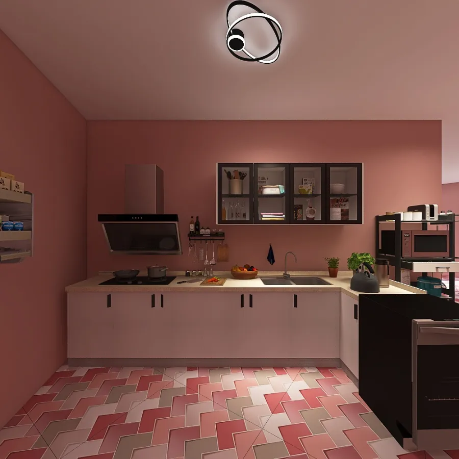 Living Room/Dining Room/Kitchen 3d design renderings