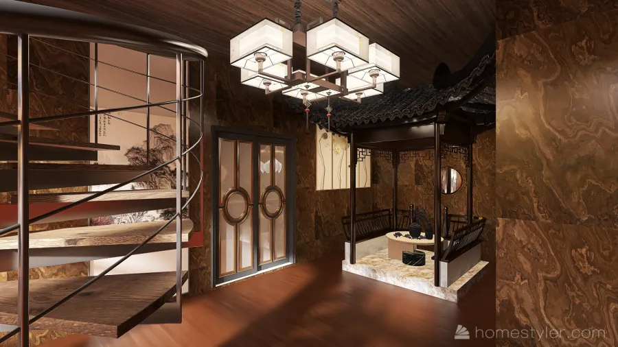 Chinese style house 3d design renderings