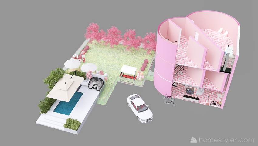 #ValentineContest- Loveshape-Pink House 3d design picture 136.36